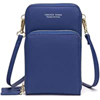  - Bolso de teléfono móvil para mujer Monedero de cartera cruzada Mini bolso de teléfono celular cruzado de cuero ligero…